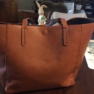 Classic Women's Leather Tote Bag - Brown